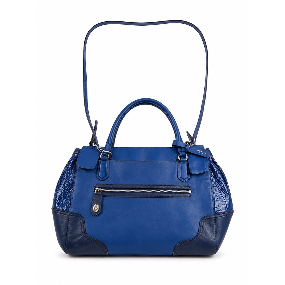 Coach Vintage Y2K Blue Patent Leather Poppy Shoulder Bag Purse